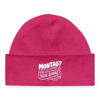Monday? No thank you! Hand Lettering - Baby Organic Beanie - hot pink - Front