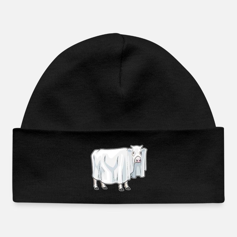Vache Halloween fantôme - Bonnet bébé bio - noir