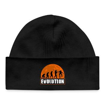 Évolution du skateur rétro au coucher de soleil en skateboard - Bonnet bébé bio - noir - Devant