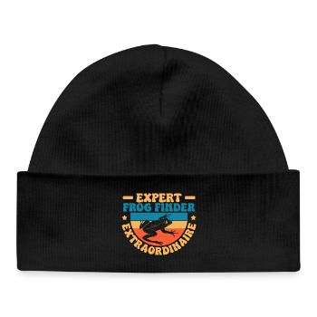 Attrapeur de grenouilles, expert en recherche de grenouilles extraordinaire - Bonnet bébé bio - noir - Devant