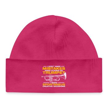 I don't make mistakes trumpet player - Baby Organic Beanie - hot pink - Front