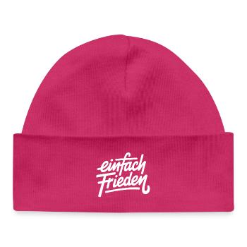 Einfach Frieden Schriftzug - Baby Organic Mütze - hot Pink - Vorne