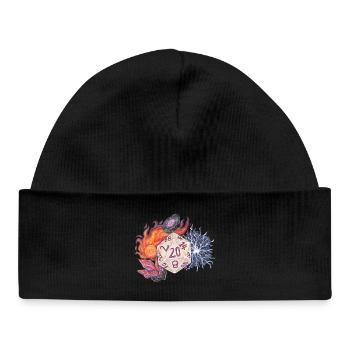 Magicien cadeau de dés D20 sur table RPG - Bonnet bébé bio - noir - Devant