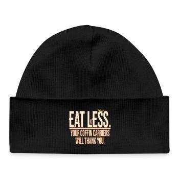 Eat Less - Baby Organic Beanie - black - Front