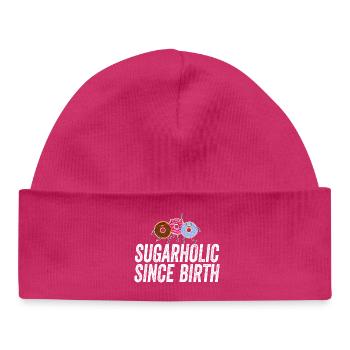 Sugarholic Donuts Since Birth - Baby Organic Beanie - hot pink - Front