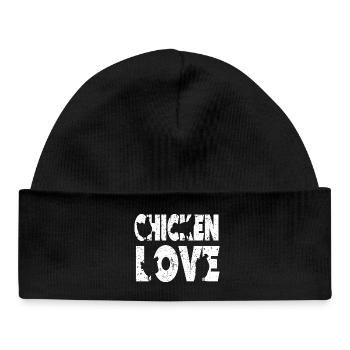 Fans de poulet - Coq - Coq - Poulet fleur - Bio - Bonnet bébé bio - noir - Devant