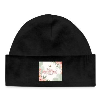 Happy International Womens Day Watercolor - Baby Organic Beanie - black - Front