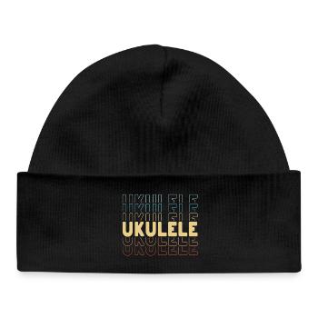 Ukulele typography - Baby Organic Beanie - black - Front