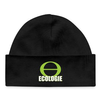 Sigle Ecologie Minimaliste Vert - Bonnet bébé bio - noir - Devant