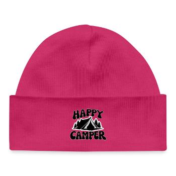 Happy Camper Zelt Graphic - Baby Organic Mütze - hot Pink - Vorne