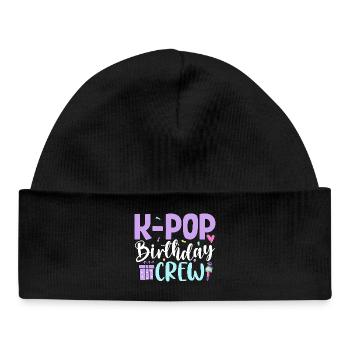 K Pop Birthday Crew - Baby Organic Mütze - Schwarz - Vorne