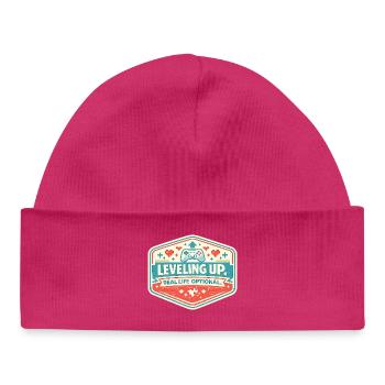 Level Up – Real Life Optional - Baby Organic Mütze - hot Pink - Vorne