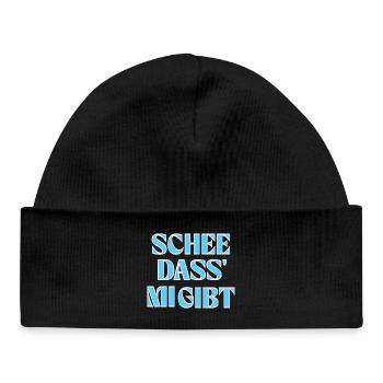 Selbstliebe auf bayerisch: Schee, dass mi gibt. - Baby Organic Mütze - Schwarz - Vorne