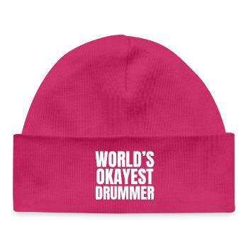 Le batteur le plus correct du monde - Humour drôle de batterie - Bonnet bébé bio - hot pink - Devant