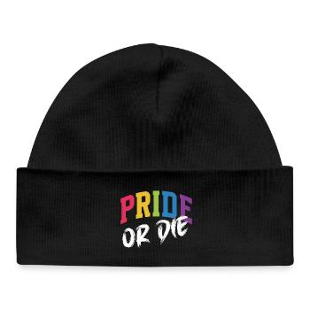 LGBT-Pride-Monat – Pride or Die - Baby Organic Mütze - Schwarz - Vorne