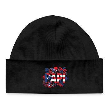 Papi Puerto Rico Flag Frog Tropics - Baby Organic Beanie - black - Front