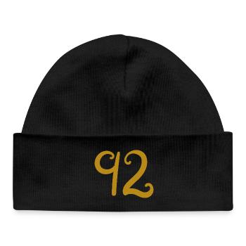 92 - Baby Organic Beanie - black - Front