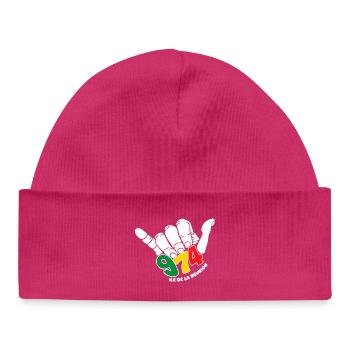 974 Île de la Réunion - Bonnet bébé bio - hot pink - Devant