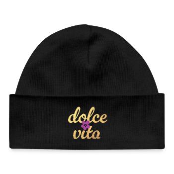 Citation de la fleur de luxe Dolce Vita Flower Blossom Gold - Bonnet bébé bio - noir - Devant