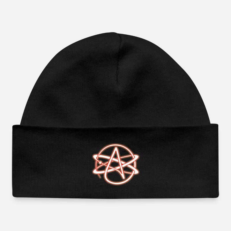 Symbole athée rouge - Bonnet bébé bio - noir