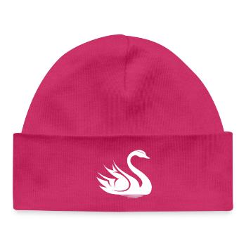 Swan Symbol Illustration Water Lake Nature Animals - Baby Organic Beanie - hot pink - Front
