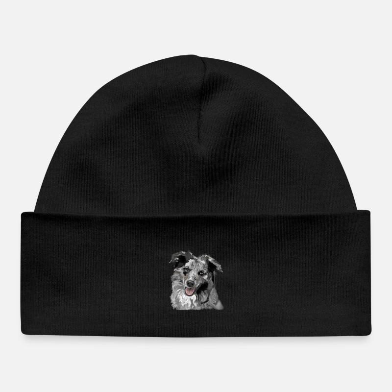 Australian Shepherd - Baby Organic Beanie - black