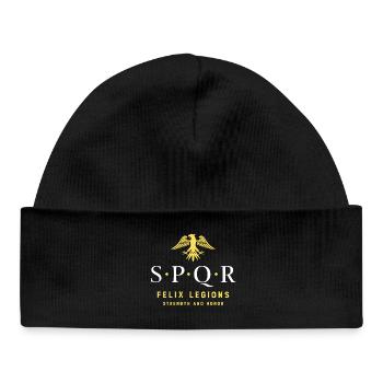 SPQR Légion romaine - Bonnet bébé bio - noir - Devant