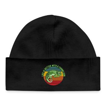 Life’s Better with a Chameleon - Baby Organic Beanie - black - Front