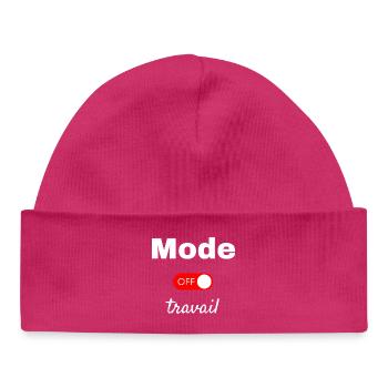 Off work mode - Baby Organic Beanie - hot pink - Front