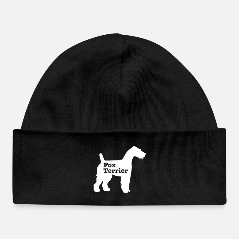 Fox Terrier - Baby Organic Beanie - black