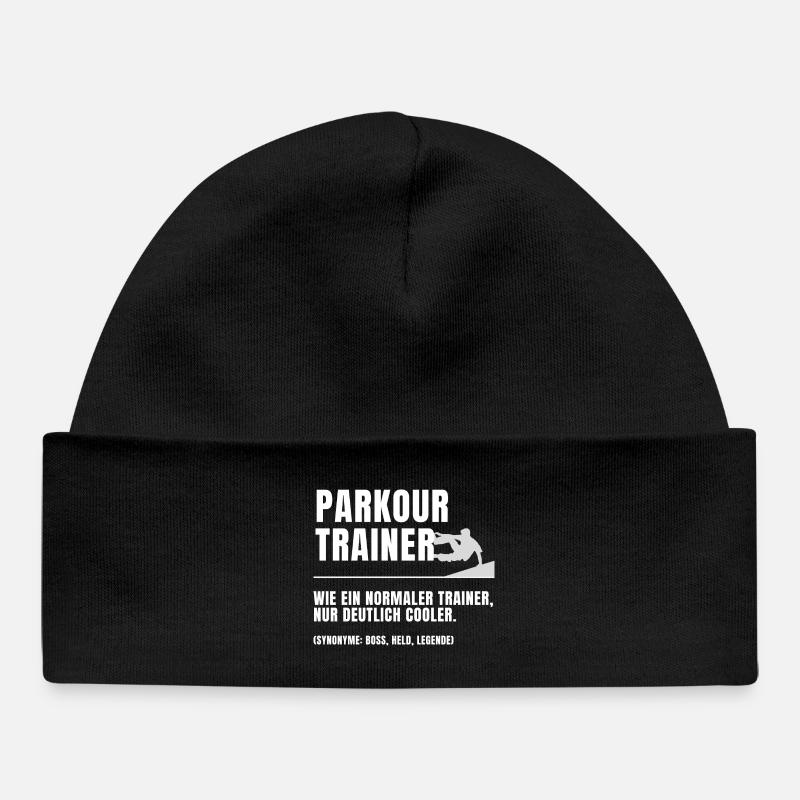 Parkour Trainer Definition - Baby Organic Mütze - Schwarz