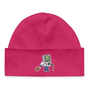 Retrogaming Funny Video Games Portable Humor Gamer - Baby Organic Beanie - hot pink - Front