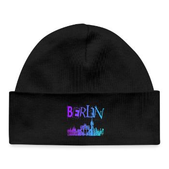 Berlin Skyline Panorama - Bonnet bébé bio - noir - Devant