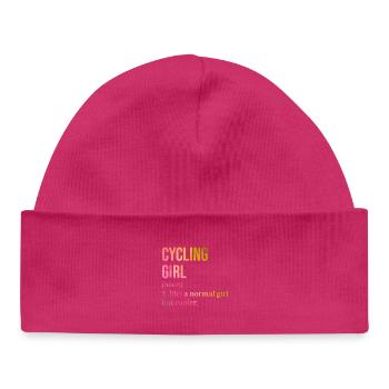 Cycling Girl Funny Quote - Baby Organic Beanie - hot pink - Front
