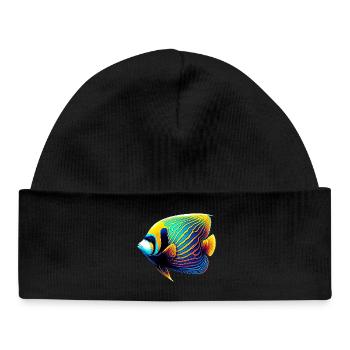 Poisson ange empereur - Bonnet bébé bio - noir - Devant
