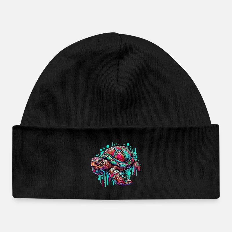 Tortue - Bonnet bébé bio - noir