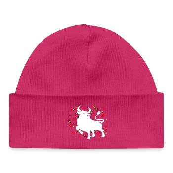 Couleur Taureau - Bonnet bébé bio - hot pink - Devant