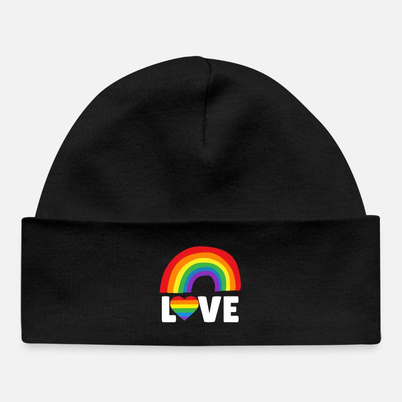 Aimer LGBTQIA - Bonnet bébé bio - noir