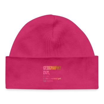 géographie - Bonnet bébé bio - hot pink - Devant