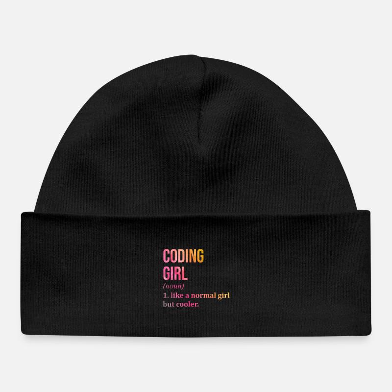 Coding - Baby Organic Beanie - black