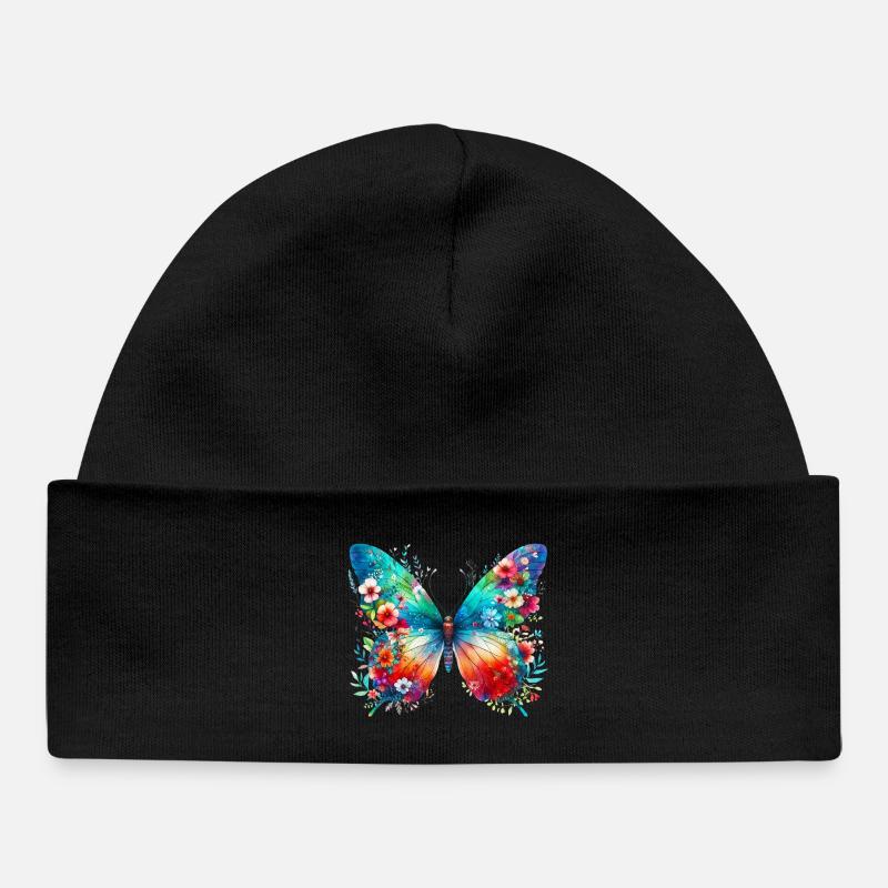 Papillon - Bonnet bébé bio - noir