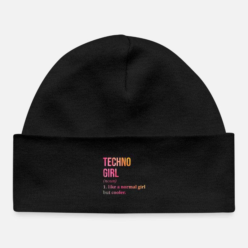 Techno - Baby Organic Mütze - Schwarz