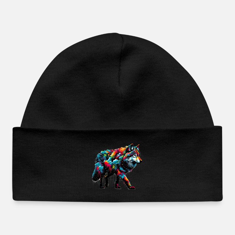Wolf - Baby Organic Beanie - black