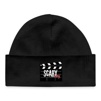 Scary Boy Film Clapperboard Design - Baby Organic Beanie - black - Front