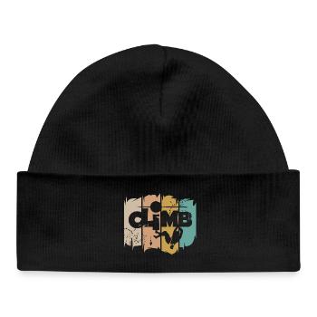 escalade rétro bloc icône grimpeur vintage - Bonnet bébé bio - noir - Devant