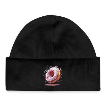 Realist donut with sprinkles - Baby Organic Beanie - black - Front