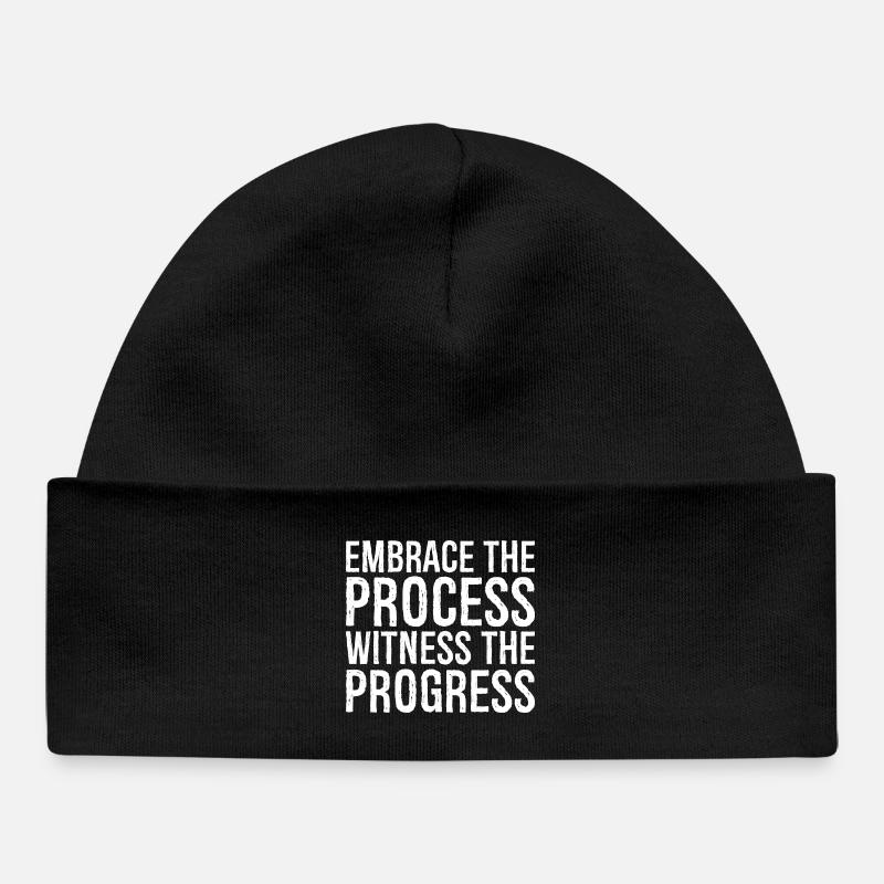 Embrassez le processus, observez les progrès - Bonnet bébé bio - noir
