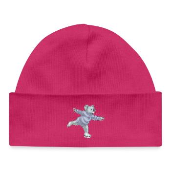 Patins à glace Koala - Bonnet bébé bio - hot pink - Devant