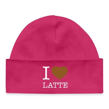 J’ADORE LE LATTE - Bonnet bébé bio - hot pink - Devant