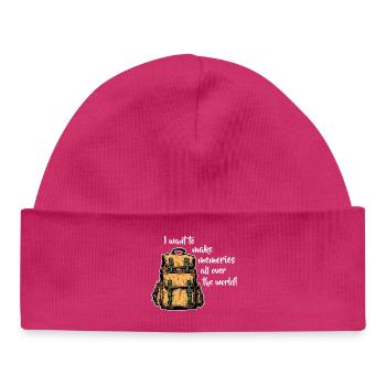 Je veux créer des souvenirs (sombre) - Bonnet bébé bio - hot pink - Devant